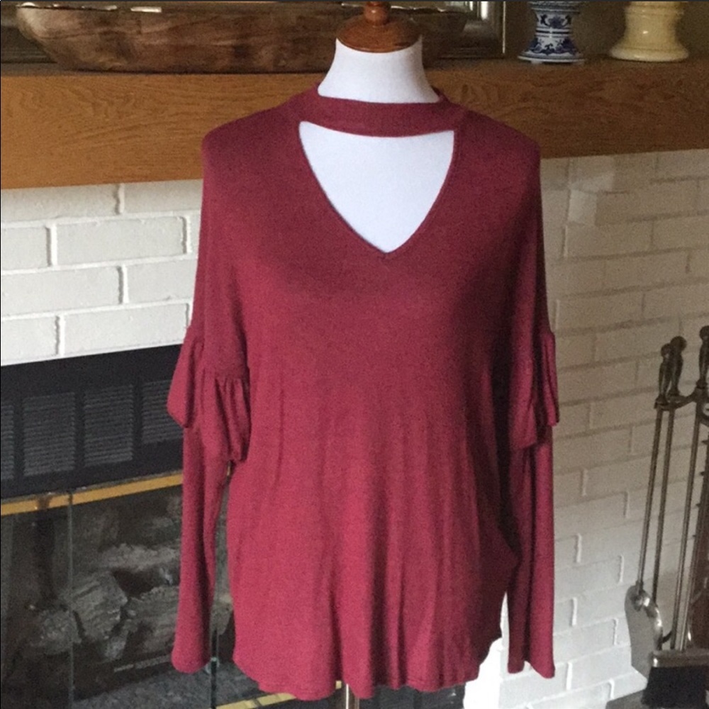 👜Vici Keyhole Choker Long Sleeve Top❤️ - Picture 2 of 5
